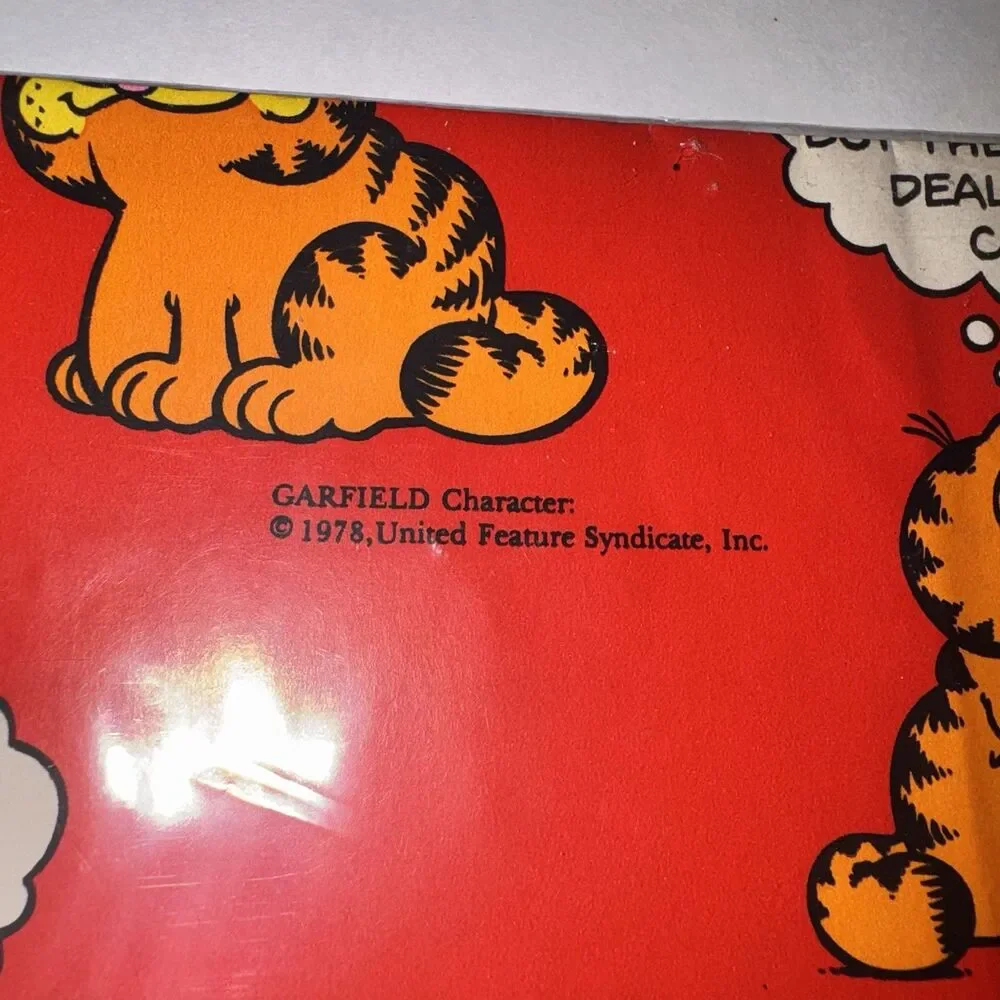 Vintage Garfield Birthday Gift Wrap Sealed 1978 Jim Davis Gibson Paper